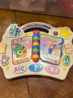 2004 Care Bears Read with Me Electronic Talking Alphabet Numbers Story Book Toy